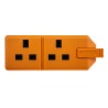 RS PRO Heavy Duty 2 Socket Type G Trailing Socket 13A 240V Orange 296-3537