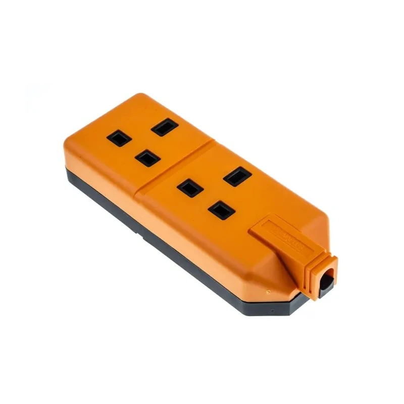 RS PRO Heavy Duty 2 Socket Type G Trailing Socket 13A 240V Orange 296-3537