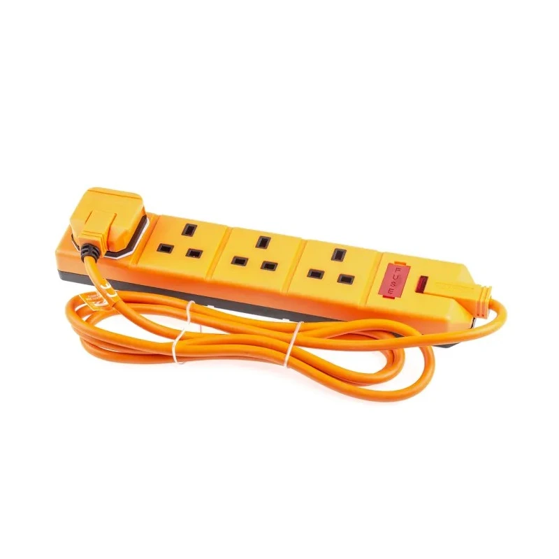 RS PRO 2 m 4 Socket Type G Extension Lead Power Strips, 240V, 13A, Heavy Duty Rubber Cord 296-3694