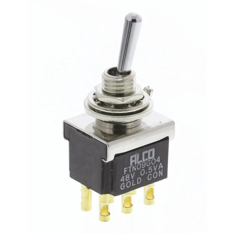 TE Connectivity Toggle Switch Panel Mount On-On DPDT Solder Terminal 12V dc 250V ac FTN09G04