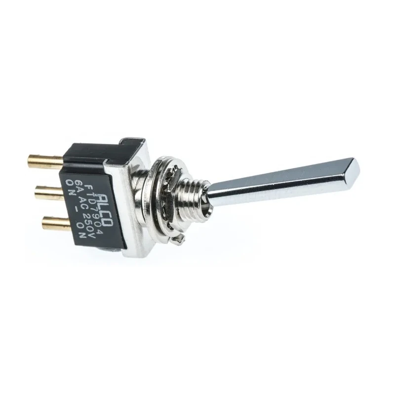 TE Connectivity Toggle Switch, Panel Mount, On-On, SPDT, Solder Terminal, 12 V dc, 6A, 250 V ac, Chrome Plated Brass 317-645
