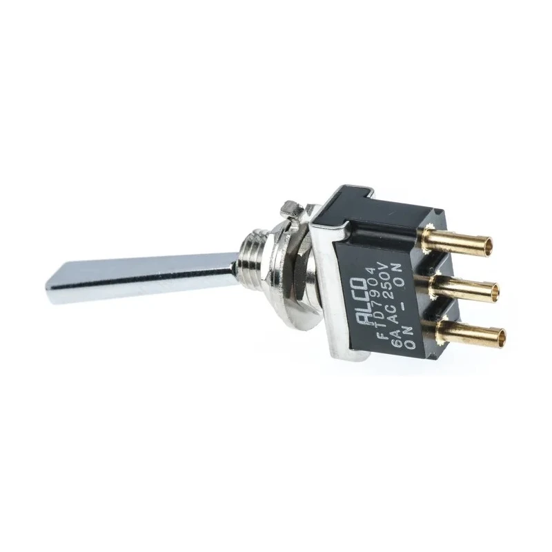TE Connectivity Toggle Switch, Panel Mount, On-On, SPDT, Solder Terminal, 12 V dc, 6A, 250 V ac, Chrome Plated Brass 317-645