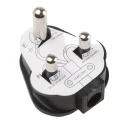 Masterplug 15A 250V UK Type D/Mains Plug Black Thermoplastic Rubber Cable Screw PT15SLB-01