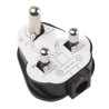 Masterplug 15A 250V UK Type D/Mains Plug Black Thermoplastic Rubber Cable Screw PT15SLB-01