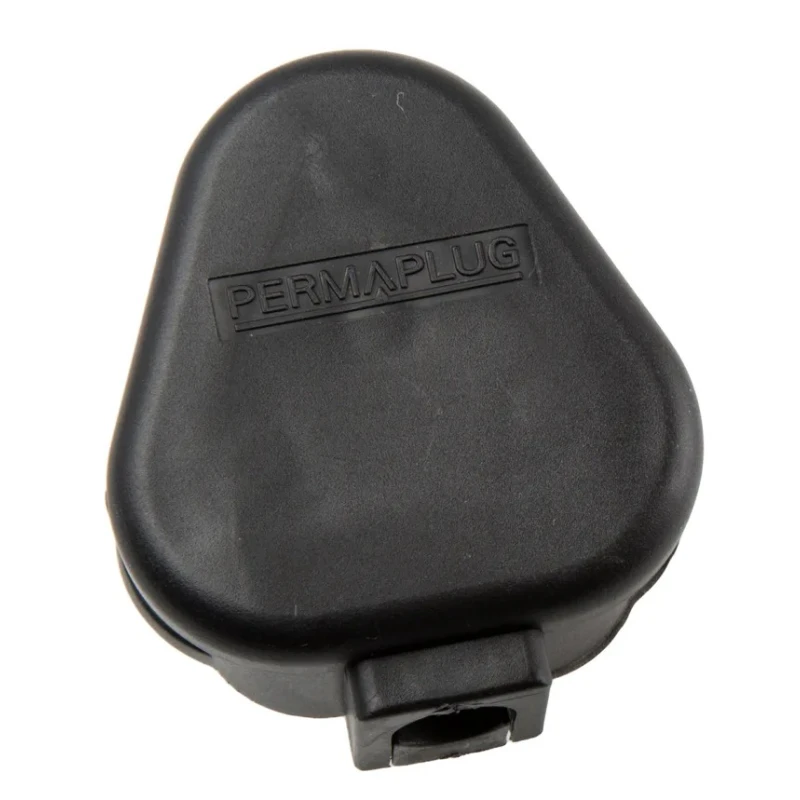 Masterplug 15A 250V UK Type D/Mains Plug Black Thermoplastic Rubber Cable Screw PT15SLB-01