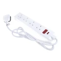 RS PRO 2 m 4 Socket Type G Extension Lead Power Strips 240V 13A 296-3701