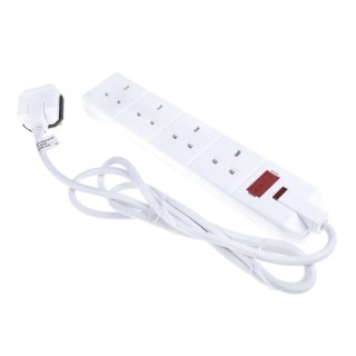 RS PRO 2 m 4 Socket Type G Extension Lead Power Strips 240V 13A 296-3701