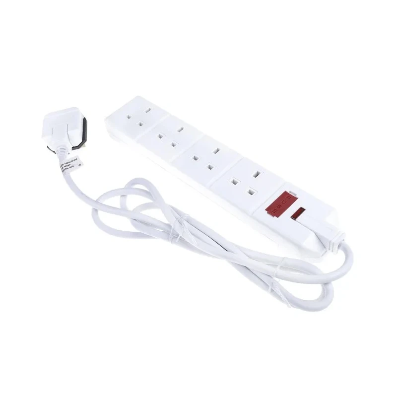 RS PRO 2 m 4 Socket Type G Extension Lead Power Strips 240V 13A 296-3701