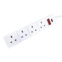RS PRO 2 m 4 Socket Type G Extension Lead Power Strips 240V 13A 296-3701
