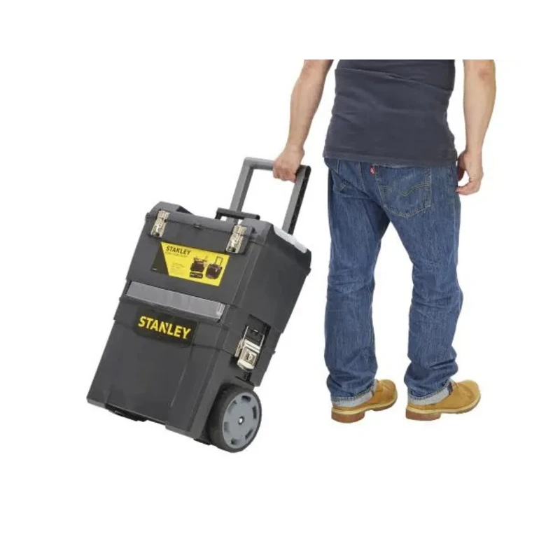 Stanley 3 Drawer Plastic Tool Box Wheeled with Removable Tote 473mm Length 470mm Width 619mm Height 1-93-968