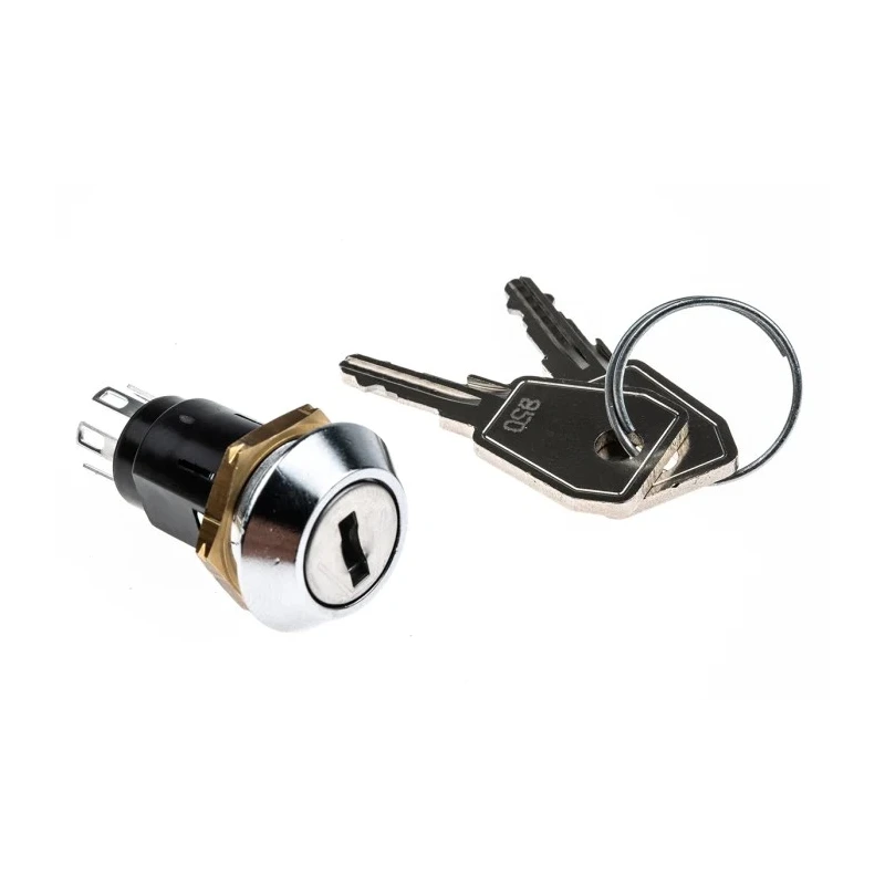 Lorlin Key Switch DPCO 1A 24V dc 240V ac 2-Position 2-Way Common Key Tapered Bezel SRL5MS2850