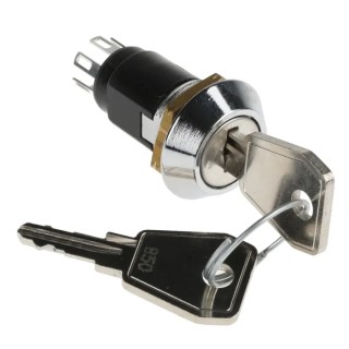 Lorlin Key Switch 2 Position Double Pole Change Over 1A 24V DC 240V AC Fibreglass Reinforced Polyamide SRL5LS2850