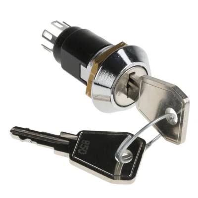 Lorlin Key Switch 2 Position Double Pole Change Over 1A 24V DC 240V AC Fibreglass Reinforced Polyamide SRL5LS2850