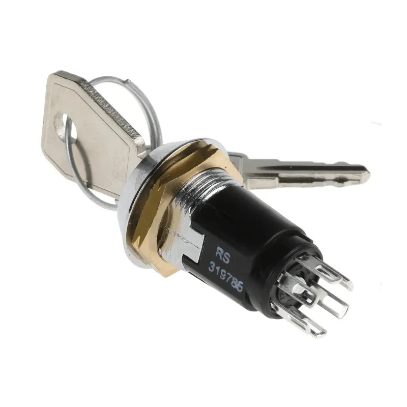 Lorlin Key Switch 2 Position Double Pole Change Over 1A 24V DC 240V AC Fibreglass Reinforced Polyamide SRL5LS2850