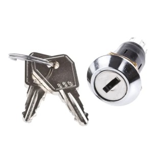Lorlin Key Switch, SPCO, 5A 2-Way Common-Key, Fibreglass Reinforced Polyamide Housing SRL5DS2850