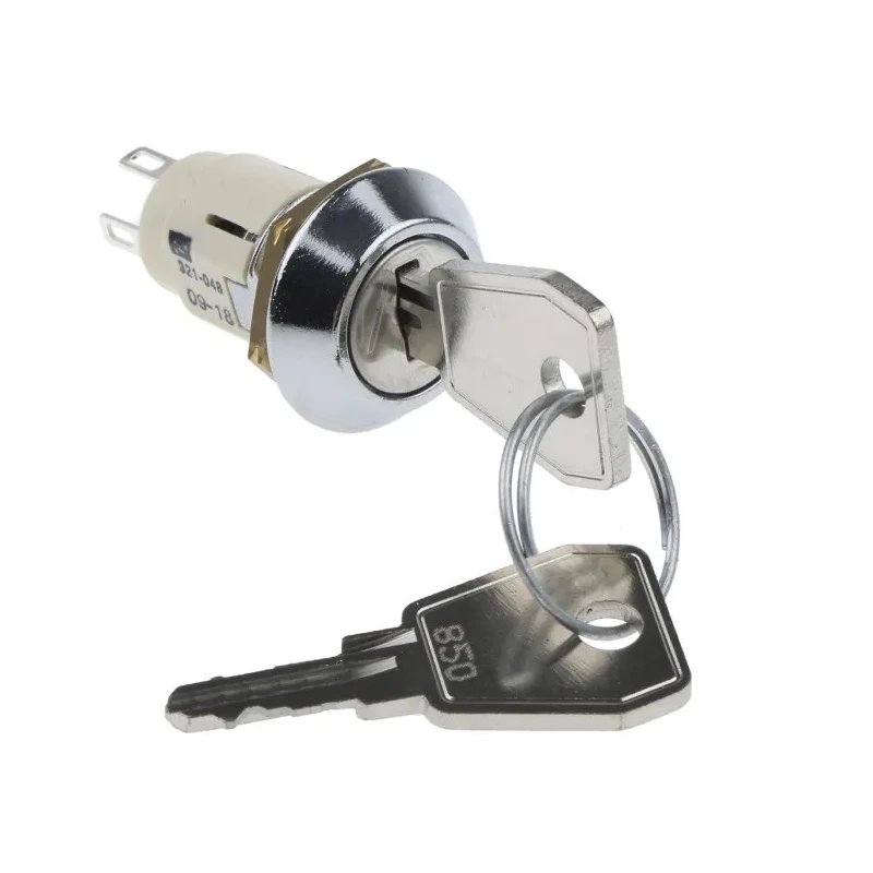Lorlin Key Switch, SPCO, 5A, 2-Way Common Key, Fibreglass Reinforced Polyamide Housing SRL5ES2850