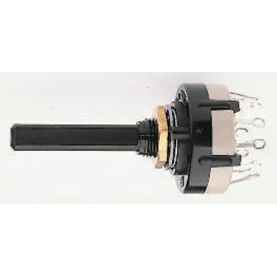Lorlin 6 Position DPST Rotary Switch, 150mA, 27.5mm Polyamide Housing, Panel Mount, Solder Tab CK1040
