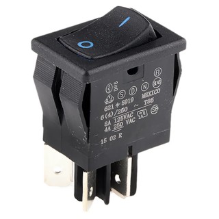 Carlingswitch DPST On-Off On-Off Blue Rectangular Rocker Switch Panel 621-1591909LUXR