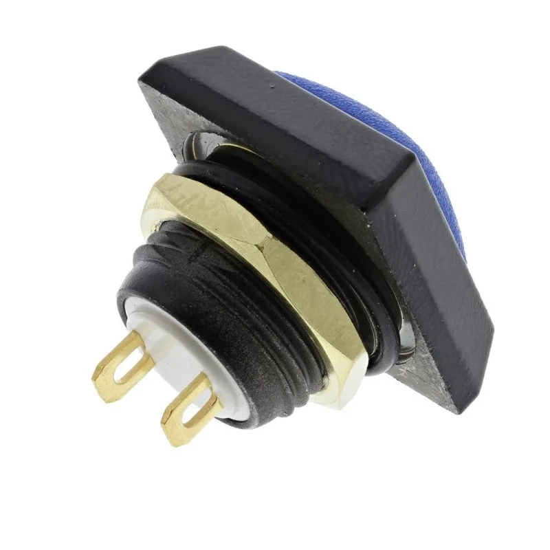 ITW Switches Miniature Momentary Push Button Switch SPST Panel Mount 13.6mm Cutout Blue Actuator IP67 59-216