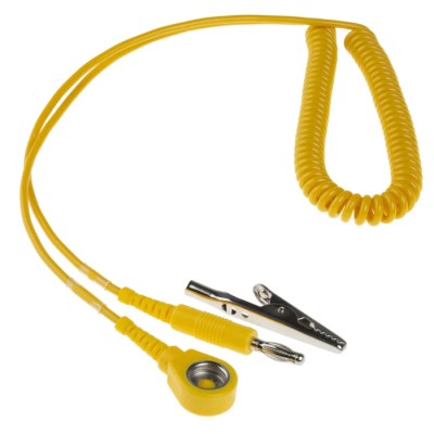 RS PRO ESD Grounding Cord 1.8m Coiled High Visibility Polyurethane Coil Cord Model 273-6701