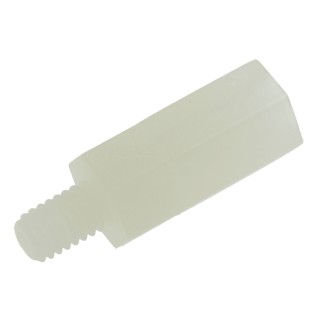 RS PRO M4 Standoff, 15 mm Body Length, 6 mm Stud Length, Polyamide 66 Hex Shape, RoHS Compliant 325-788