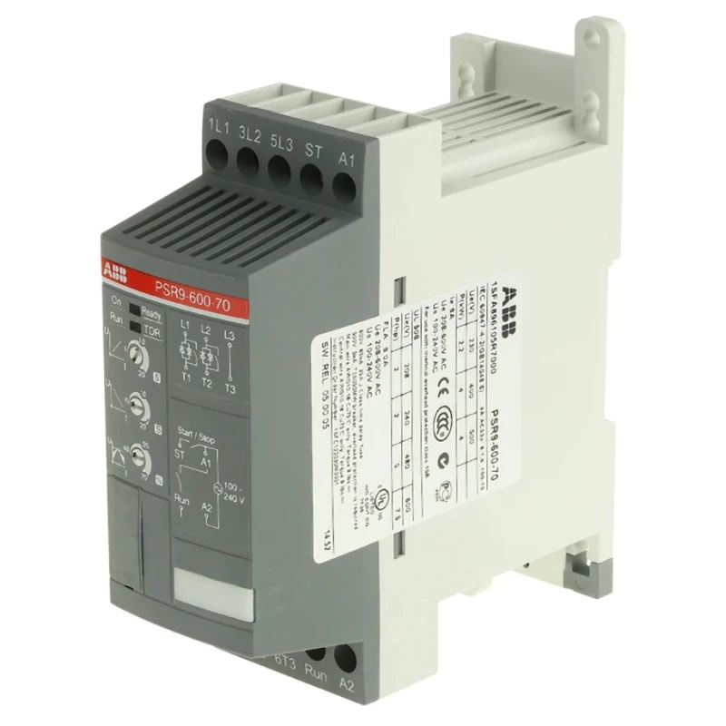 ABB PSR Series 3 Phase Soft Starter 600 V AC, 4 kW Power, Manual Operation, IP20 