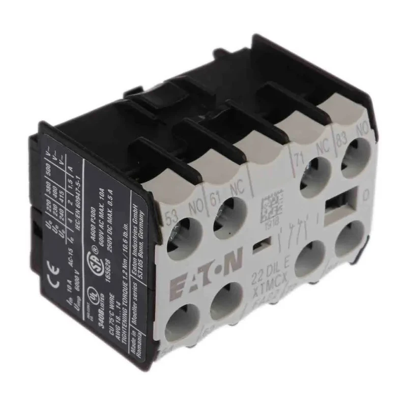 Eaton Auxiliary Contact 4 Contact 2 NC/2 NO Front Fixing 4 A 220 V DC 500 V AC 010288 22DILE
