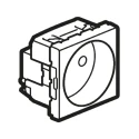 Legrand 16A White 1 Gang French 2P Flush Mount Plug Socket Polycarbonate Aluminium Finish 0 771 10