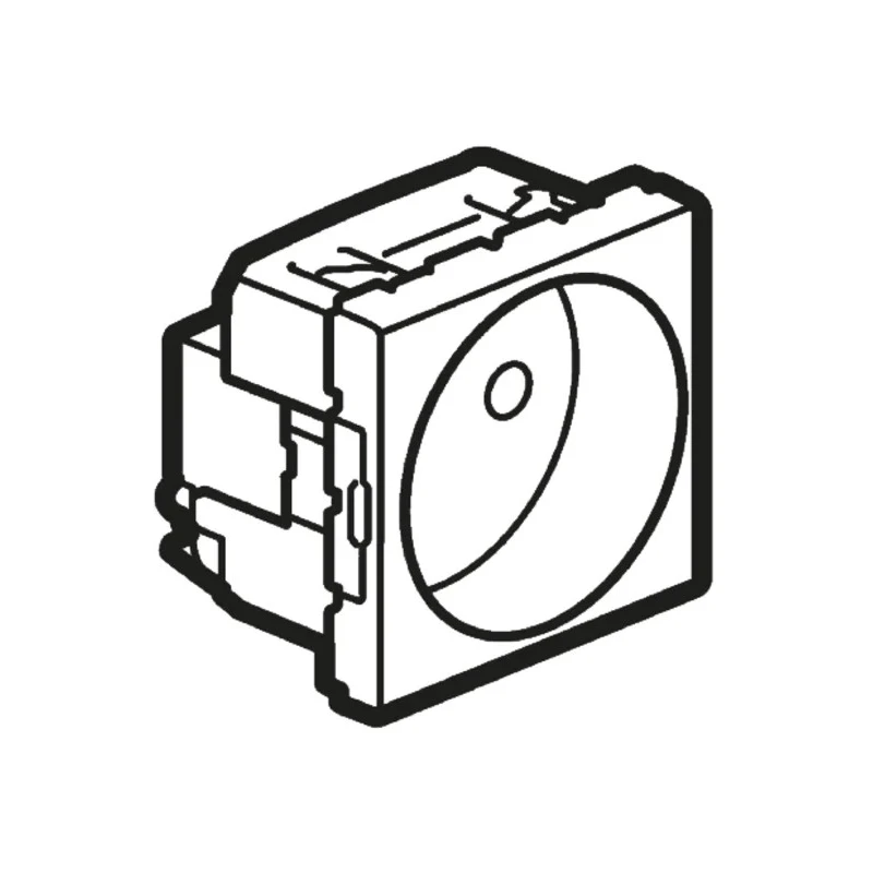 Legrand 16A White 1 Gang French 2P Flush Mount Plug Socket Polycarbonate Aluminium Finish 0 771 10