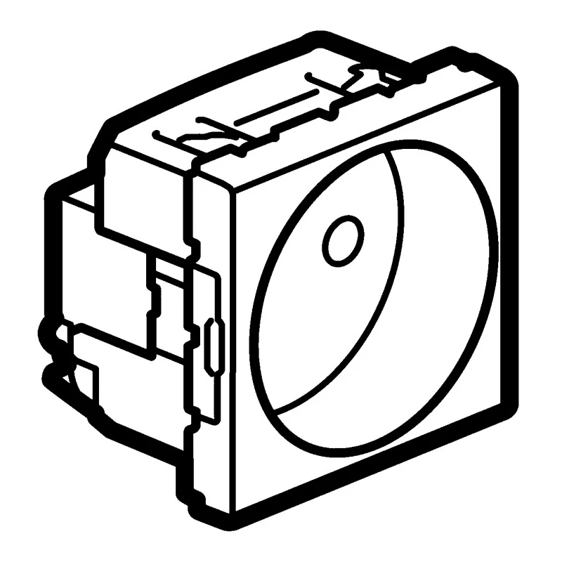 Legrand 16A White 1 Gang French 2P Flush Mount Plug Socket Polycarbonate Aluminium Finish 0 771 10