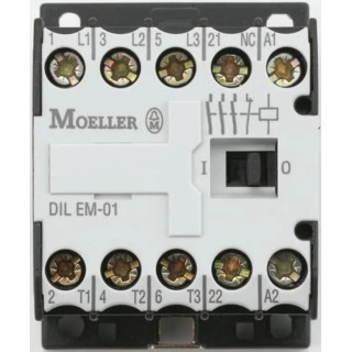 Eaton DILEM Contactor, 3-Pole, 380V AC Coil, 9 A, 4 kW Motor Control with Screw Terminals 051796 DILEM-01(380V50HZ,440V60HZ)