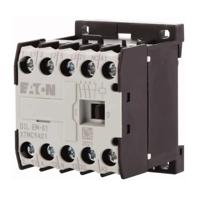 Eaton DILEM Contactor, 3-Pole, 380V AC Coil, 9 A, 4 kW Motor Control with Screw Terminals 051796 DILEM-01(380V50HZ,440V60HZ)