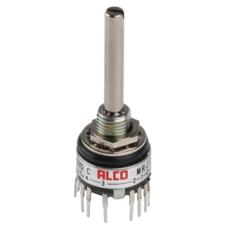 TE Connectivity MRJ 4 Position 3P Rotary Switch 400mA Panel Mount Solder Terminals MRJE3-404