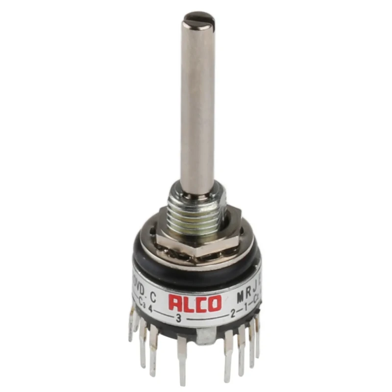 TE Connectivity MRJ 4 Position 3P Rotary Switch 400mA Panel Mount Solder Terminals MRJE3-404