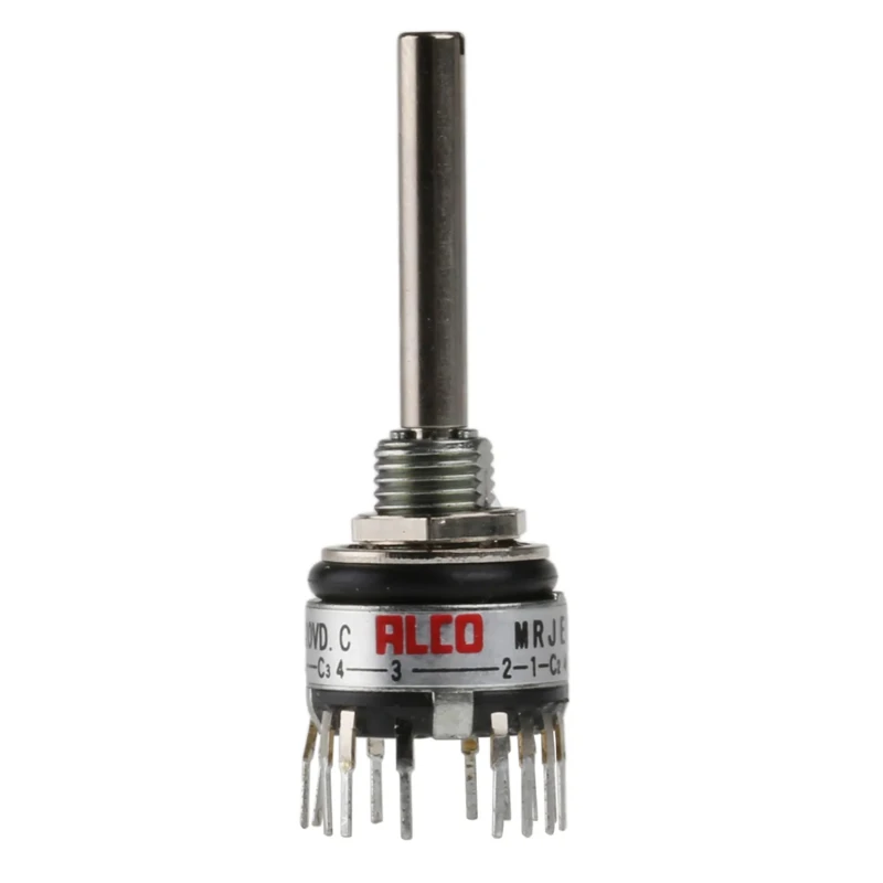 TE Connectivity MRJ 4 Position 3P Rotary Switch 400mA Panel Mount Solder Terminals MRJE3-404