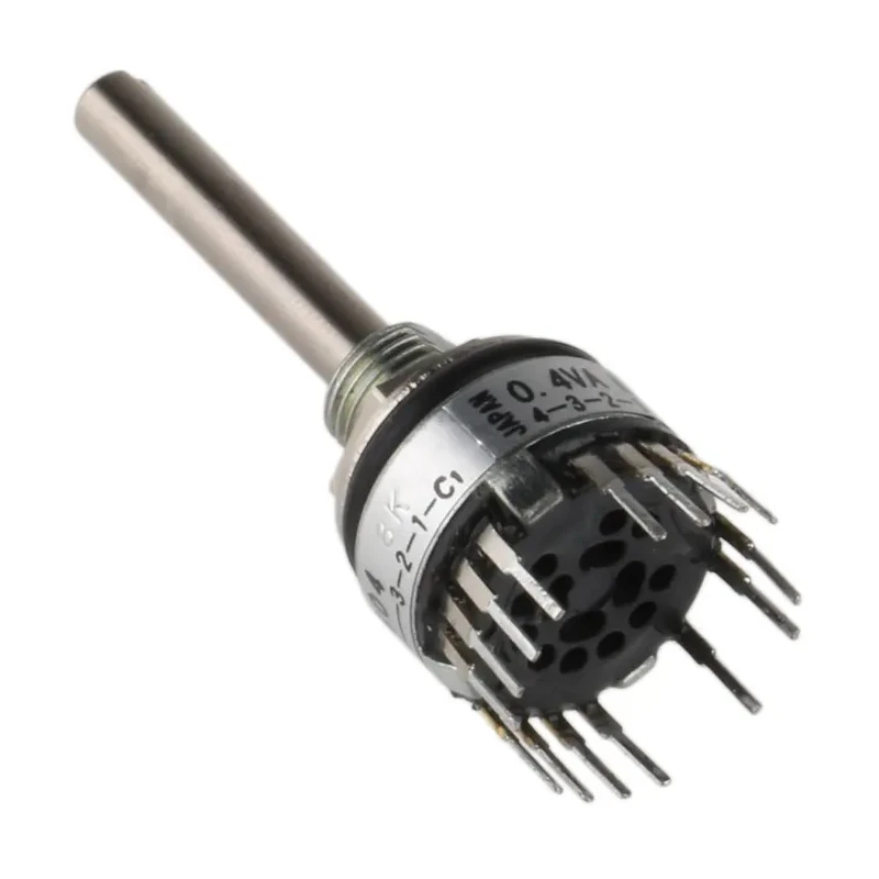 TE Connectivity MRJ 4 Position 3P Rotary Switch 400mA Panel Mount Solder Terminals MRJE3-404