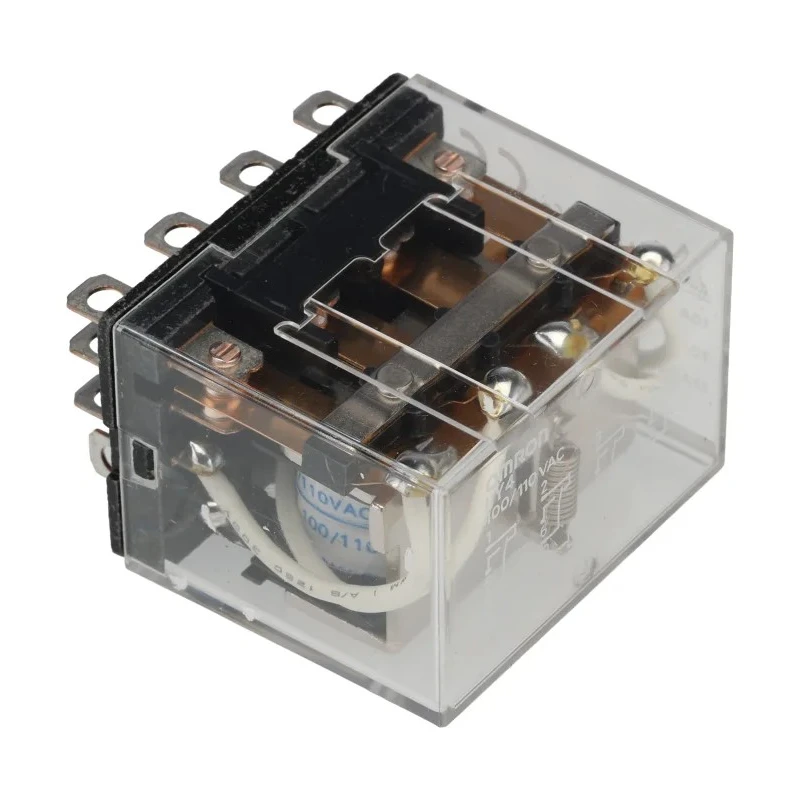 Omron Power Relay, 4PDT Contact Configuration, 10A Switching Current, 100-110V AC Coil Voltage LY4 100/110VAC