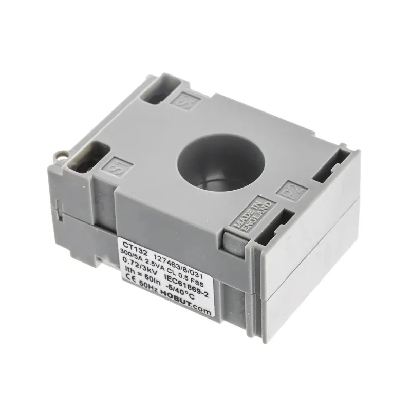 HOBUT CT132 Series Compact Current Transformer 300A Primary 5A Secondary 21mm Bore DIN Rail Mount CT132