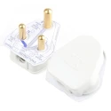 MK Electric 15A UK Mains Plug White Cable Polyvinyl Chloride Urea Formaldehyde Screw Termination 515 WHI