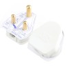 MK Electric 15A UK Mains Plug White Cable Polyvinyl Chloride Urea Formaldehyde Screw Termination 515 WHI
