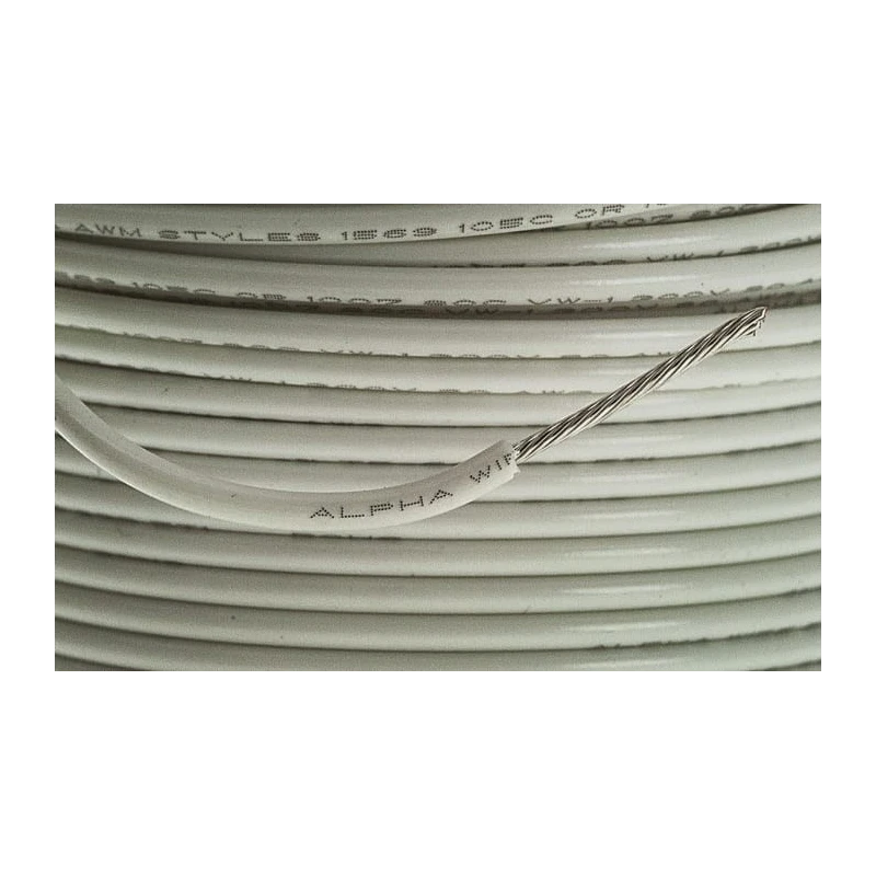 Alpha Wire Premium Series White Hook Up Wire 20 AWG 10/0.25 mm Core Strands 30 m Polyvinyl Chloride 3053 WH005