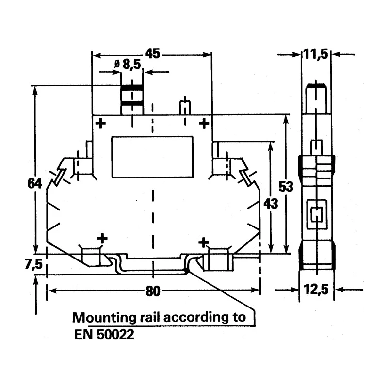 ETA Thermal Magnetic Circuit Breaker 1-Pole 500mA Current Rating DIN Rail Mount 250V AC 65V DC 201-0.5A