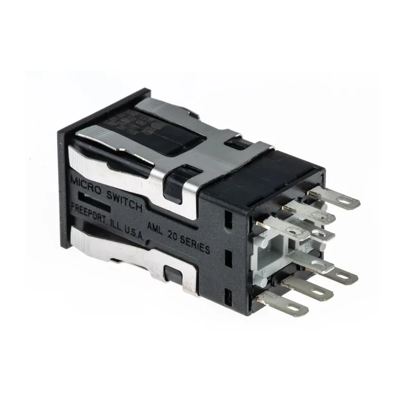 Honeywell Technologies AML21 Series Front Panel Mount Black Rectangular Momentary Push Button Switch DPDT IP67 AML21CBA2AD