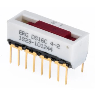 ERG Slide Rotary Coded DIP Switch Through Hole DS16C 04 02 STD, 2A @ 240Vac, 18mΩ Contact Resistance
