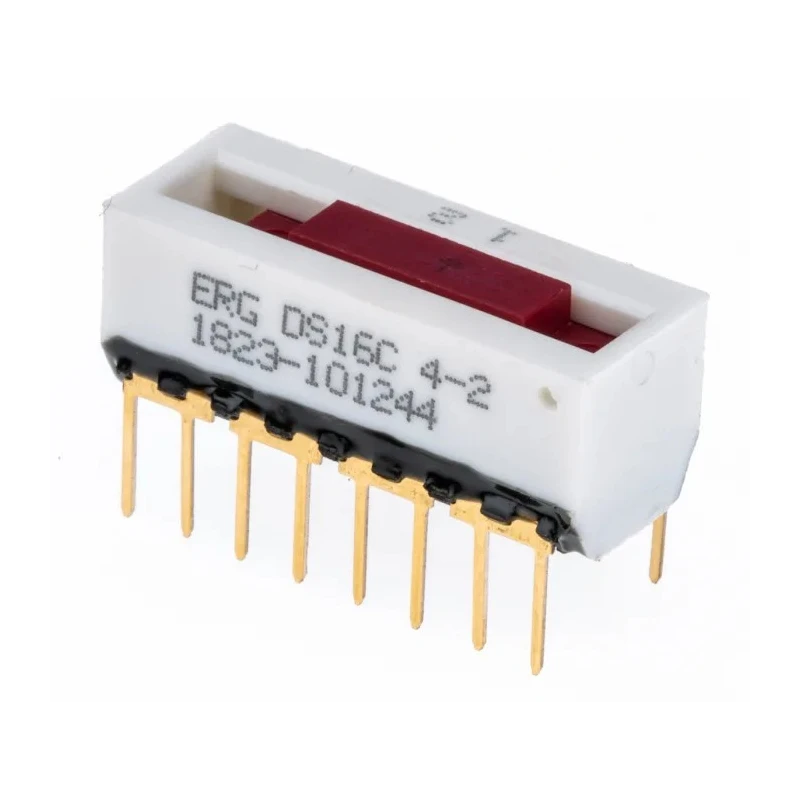 ERG Slide Rotary Coded DIP Switch Through Hole DS16C 04 02 STD, 2A @ 240Vac, 18mΩ Contact Resistance