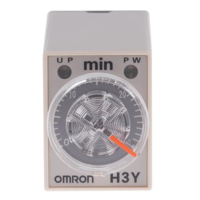 Omron DIN Rail Surface Mount Timer Relay, 4-Contact 4PDT, 125 V dc 24V ac, 1 to 30 min, ON Delay, Plug-In H3Y-4 AC24 30M