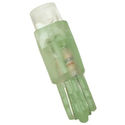 JKL Components Green Indicator Lamp, 12V DC, Wedge Base, 4.5 mm Diameter LE-0504-01G