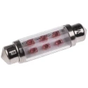 JKL Components LED Car Bulb, Red, Festoon Shape, 12V DC, 2 lm, 20mA, LE-0603-02R