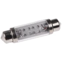 JKL Components LED Car Bulb, Red, Festoon Shape, 12V DC, 2 lm, 20mA, LE-0603-02R
