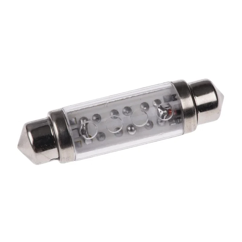 JKL Components LED Car Bulb, Red, Festoon Shape, 12V DC, 2 lm, 20mA, LE-0603-02R